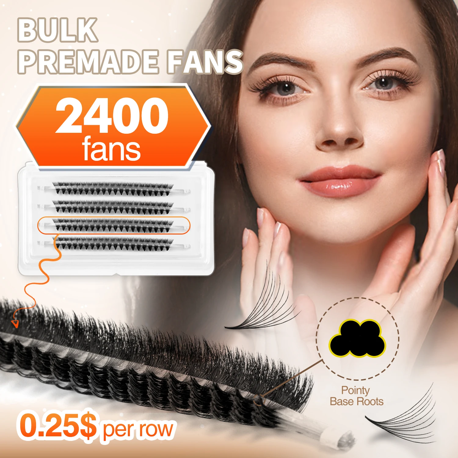 

1800 Premade Volume Fans 9D/10D/12D Soft Individual Lashes Extension Pre Made Russian Volume Fan Sharp Base Eyelash Extension