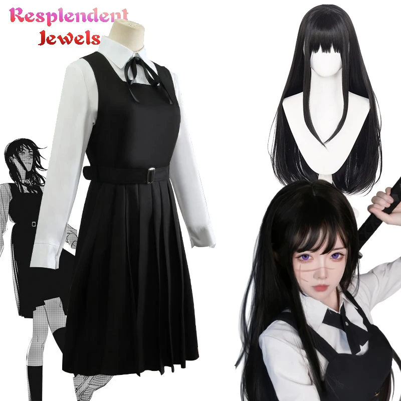

Chainsaw Man Asa Mitaka Cosplay Costume War Devil Girl Black Jk Dress High School Uniform Anime Outfit Suit Season 2 Halloween