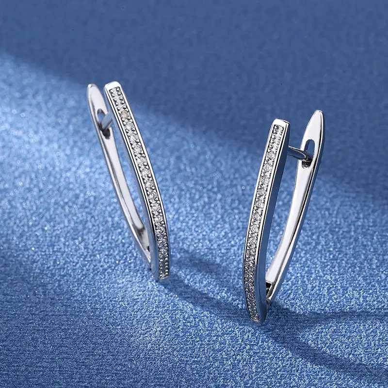 925 Sterling Silver 18K gold earrings for Women Wedding Decoration Delicate Design Austria crystal Jewelry Lady Gifts Luxury - 3