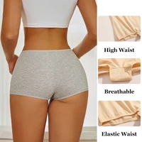 FINETOO 3 pièces femmes coton Boyshort culottes respirant taille basse couleurs unies sous-vêtements femme sport décontracté boxeurs caleçons 4