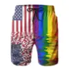 Pride Rainbow Colored Love Hearts Mens Swim Trunks Quick Dry Beach Board Shorts Swimwear Suits 6