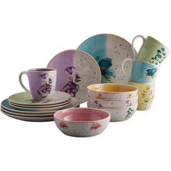 Corona 16-Piece Multicolor Floral Ceramic Dinnerware Set 1