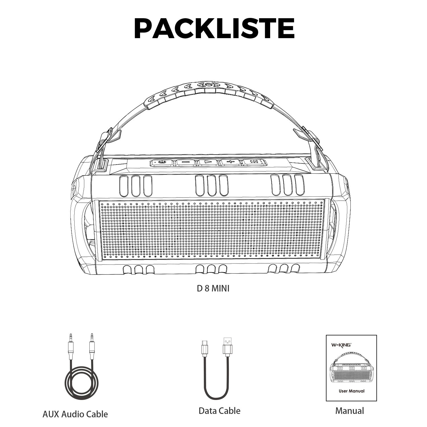W-KING Tragbarer Bluetooth-Lautsprecher mit Stereo-Sound, Bluetooth 5, Bassup, IPX6 wasserdicht, kabellos, Lautsprecher für Zuhause, im Freien – Detail 11