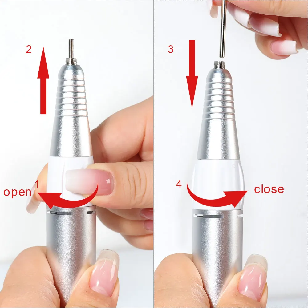 5 PIN Electric Nail Drill Pen Handle File Polish Grind Machine Handpiece Manicure Pedicure Tool Nail Drill Accessories 5