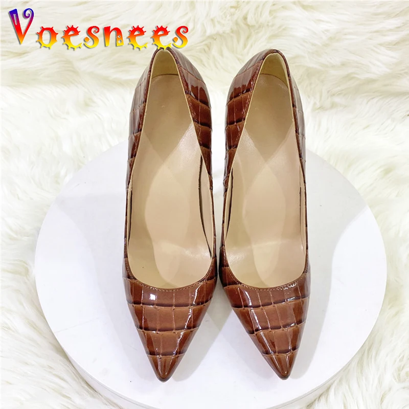 

8CM Snake Pattern Print Single Shoes Spring And Autumn New Fashion Office High Heels Nightclub Womens Pointed Toe Stiletto Pumps