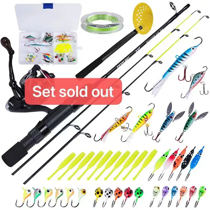 Goture Ice Fishing Rod Reel Set Ice Fishing Lure Balancer 100M Ice Fishing Line Combo Per Trota Bass Pike Carp Winter Fishing