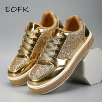 Ngouxm femmes paillettes baskets Skateboard brillant baskets strass Bling mariage chaussures de mariée paillettes brillantes vulcaniser chaussures 1