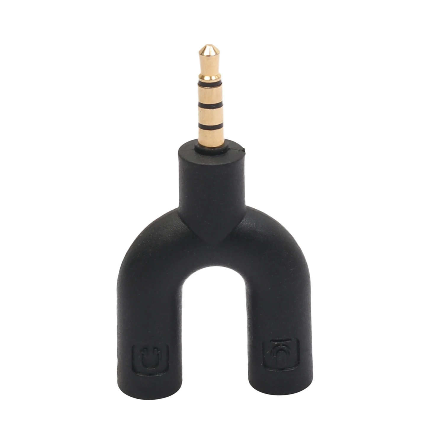 U Type Adapter Dual 3.5 MM Headphone Plug Audio Cables Splitter Microphone 2 in 1 Swivel Connector for Android iPhone