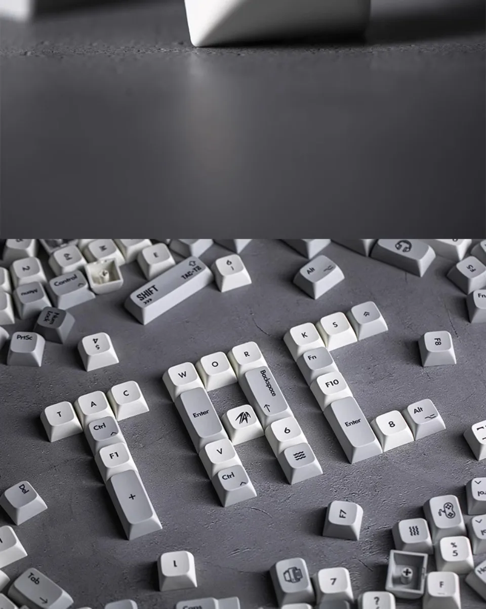 ECHOME-PBT Custom Keyboard Cap Set, Vintage cinza