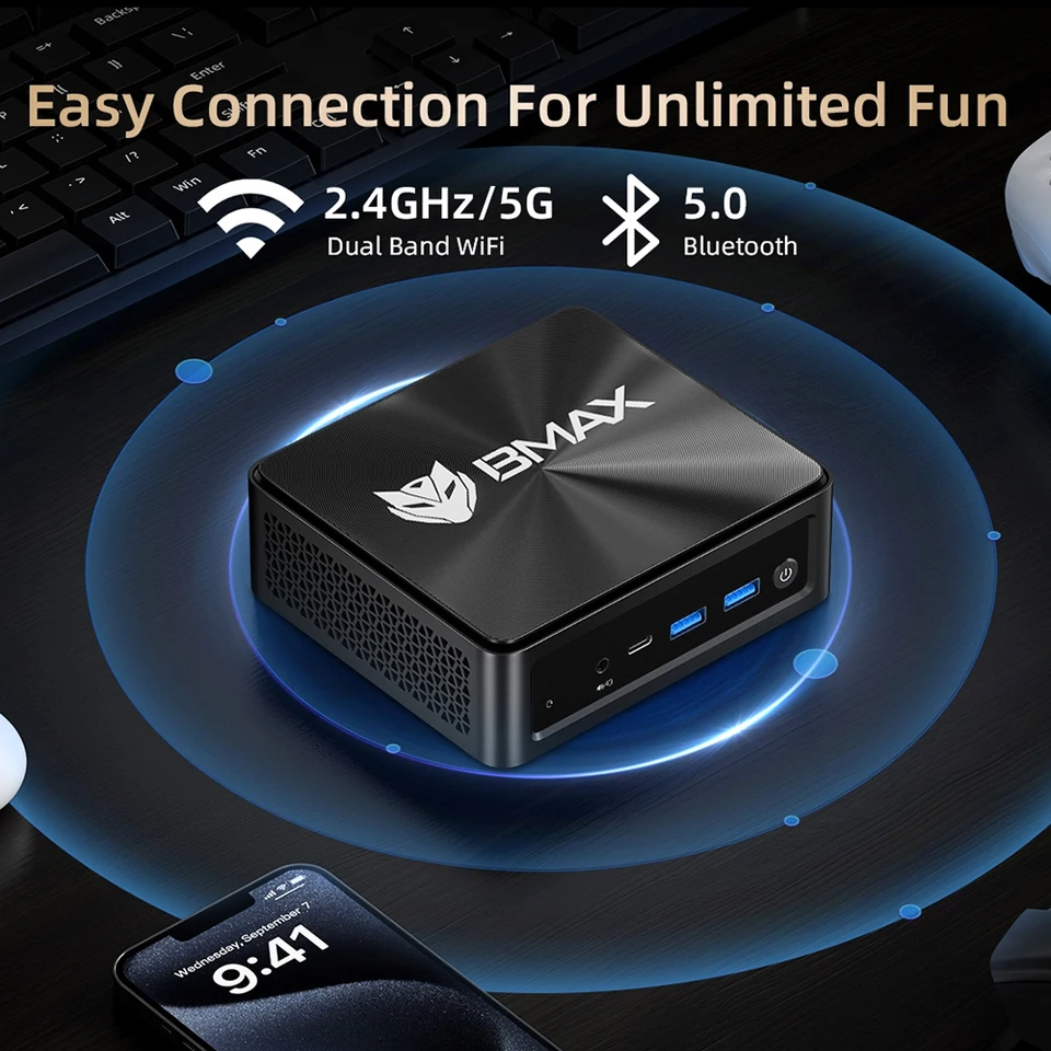 ミニPC BMAX B5 A PRO Ryzen7 5825U 16GB 512GB BMAX B5 A Pro Mini PC, AMD Ryzen 7 5825U 8 Core Max 4,5GHz