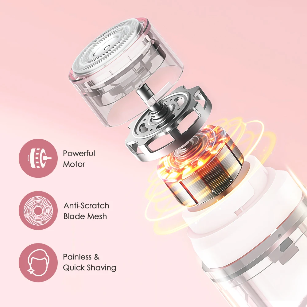 Electric Epilator for Women Bikini Hair Removal Rechargeable Portable Facial Shaver for Body Painless Eyebrow Razor Waterproof