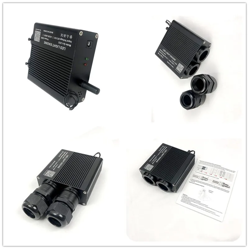 Optic Fiber Double-Head LED Car Ceiling Lights – Smart APP RGBW Starry Effect with RF Engine Control 5