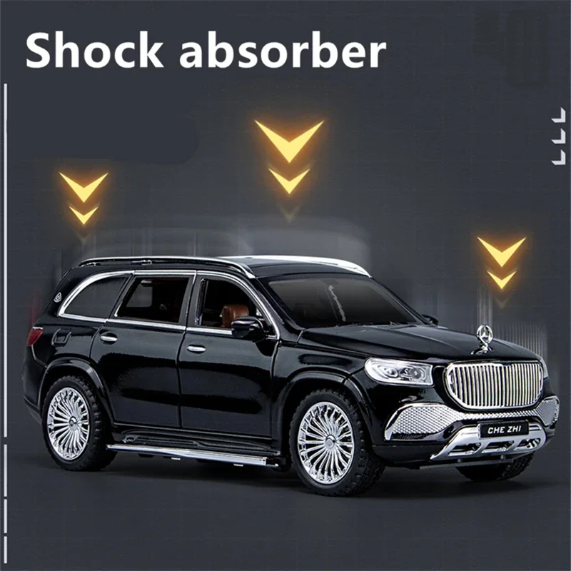 1/24 Maybach GLS-Class GLS600 SUV Alloy Car Model Diecasts Metal Toy Luxy Car Model Collection Sound Light Simulation Kids Gifts 2