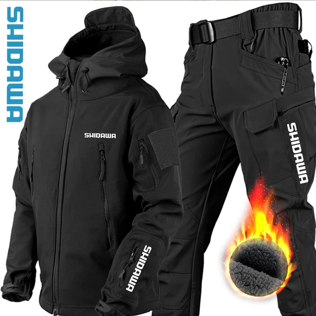 2024 New Men's Fishing Suits Winter Outdoor Thermal Windproof Fishing  Clothes Jackets + Tactical Waterproof Pants Climbing Sets - AliExpress