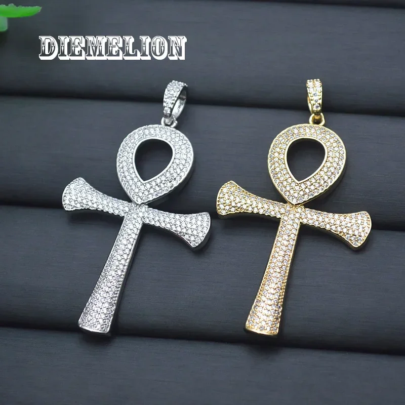 

32*48mm Large Christian Cross Pendants for Jewelry Making Gold/Silver Plated Copper Zirconia Findings for DIY Jewelry