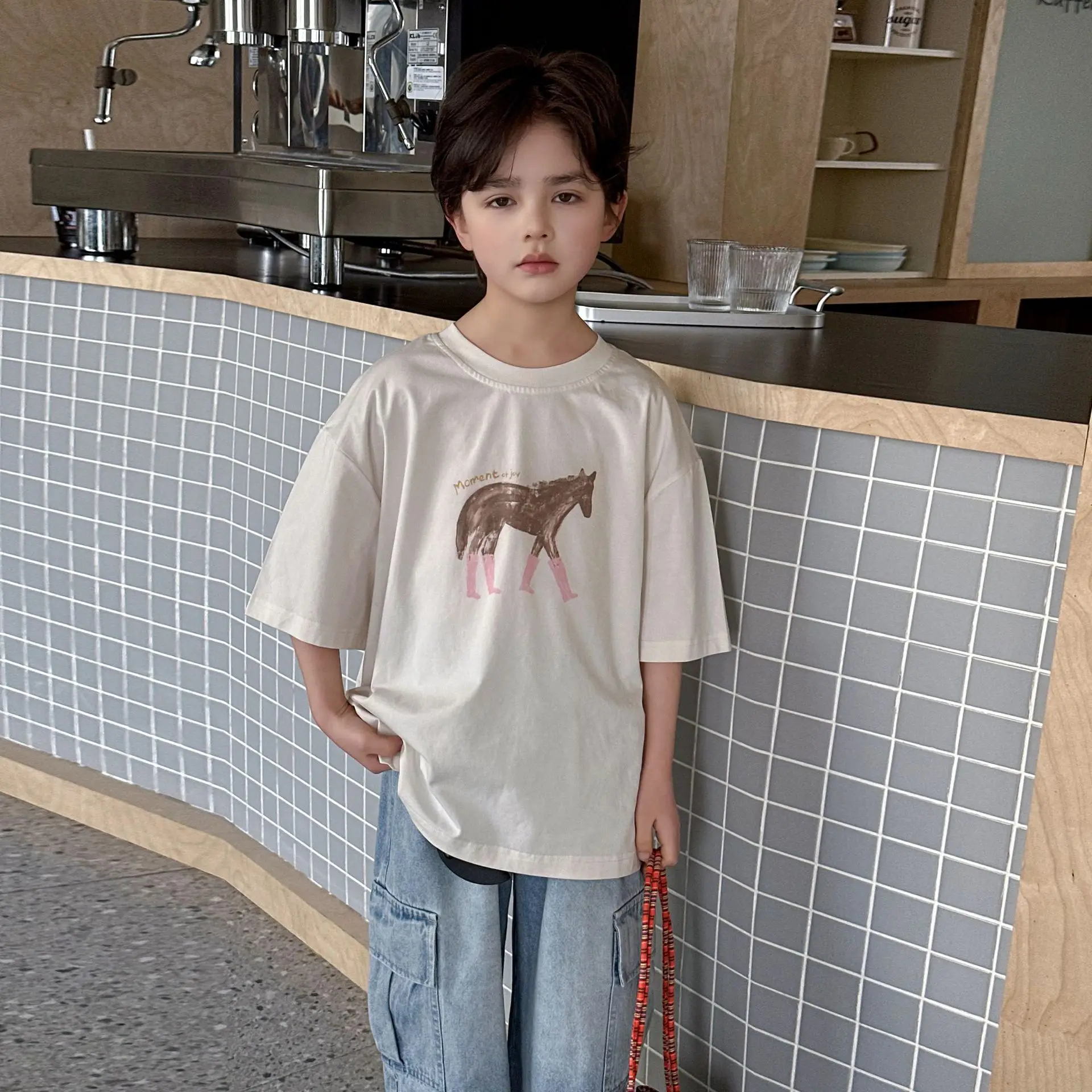 Boys T-shirt 2026 Spring and Summer New Children's Clothing Korean Style Boys and Girls Loose Cartoon Printed T Shirt - 6