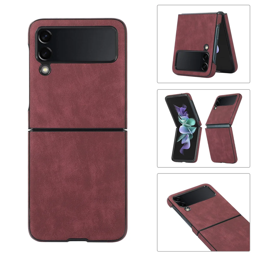 samsung galaxy z flip3 phone case Z Flip 3 Fold 3 For Samsung Galaxy Flip 3 Case Luxury Vintage Retro Leather Phone Case for Sumsung Z Fold3 Z Flip3 Slim Cover samsung galaxy z flip3 phone case