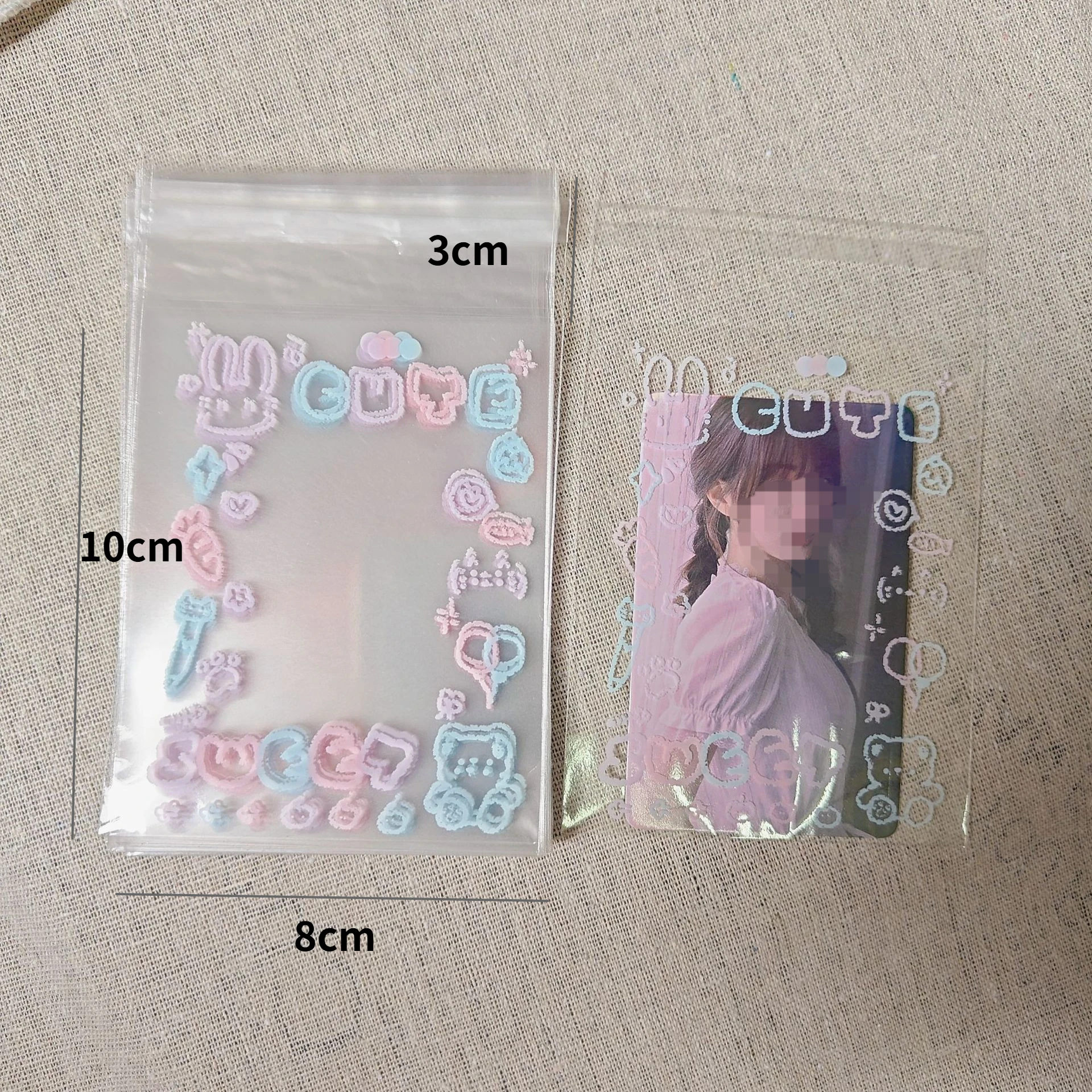 Card Sleeves Clear Self-Adhesive Card Sleeves Collectible Photocards Anime Trading Cards K-POP Idol Gift Packaging OPP Plastic Bags