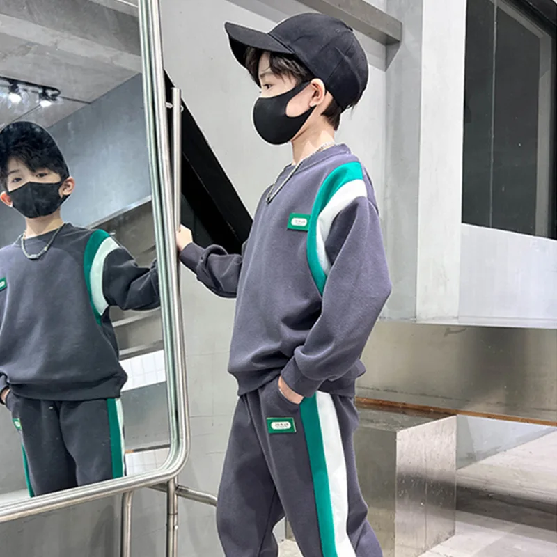 Tuta Bambina Felpa A Righe + Pantaloni Denim | Set 2 Pezzi Per 3-14 Anni - Foto 5