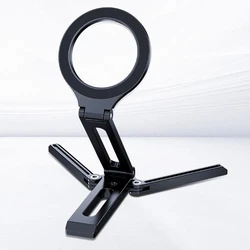 Magnetic Ring Adjustable Foldable Phone Holder (Aluminum Black)