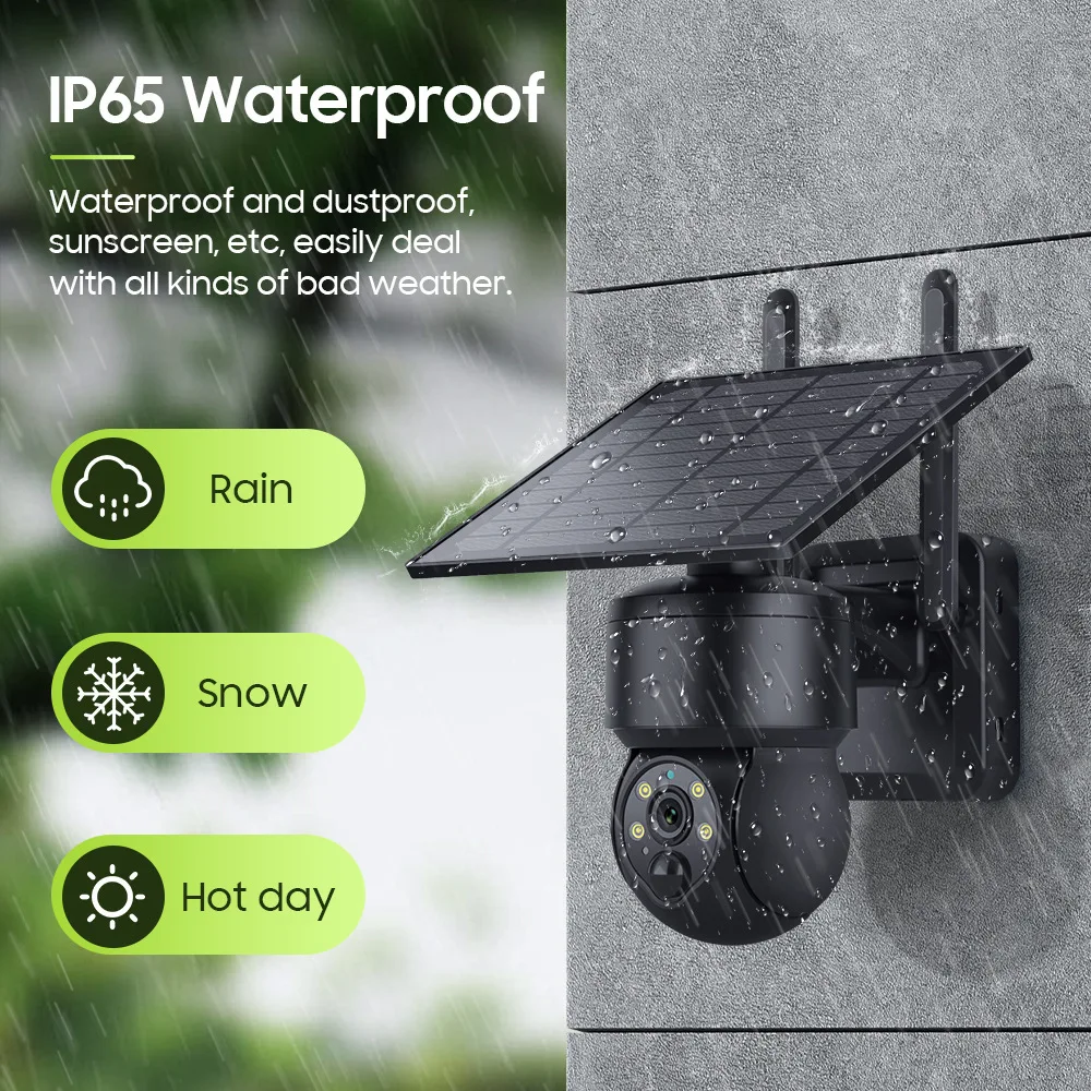 Solar powered 4G camera, no power or network, 360 degree panoramic high-definition night vision, home monitoring camera, ball
