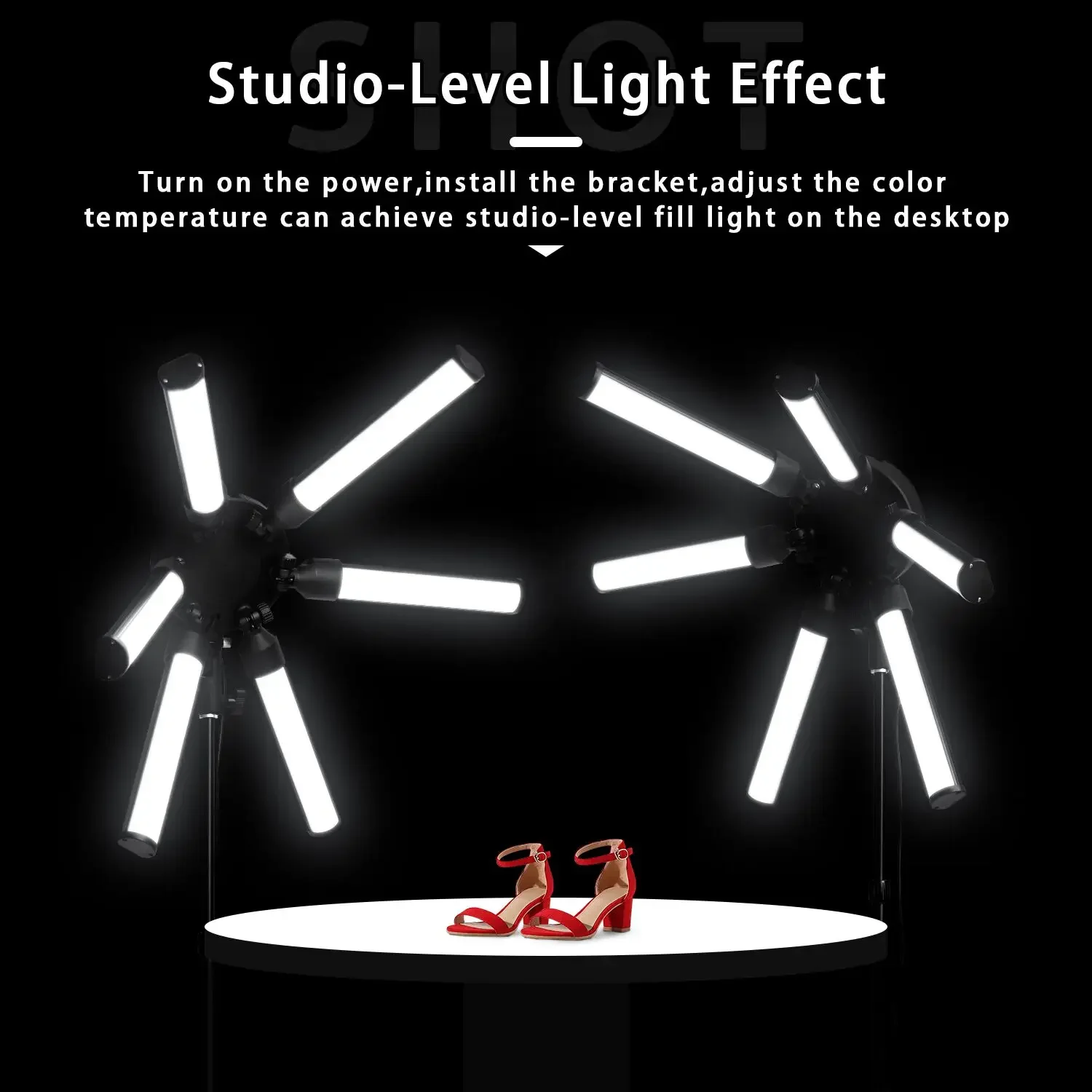 Fosoto Multimedia Extreme Fotografie-Lampe 120W LED Sternenringlicht Video-Ringlampe mit Stativ für Handy, YouTube, Make-up – Detail 7