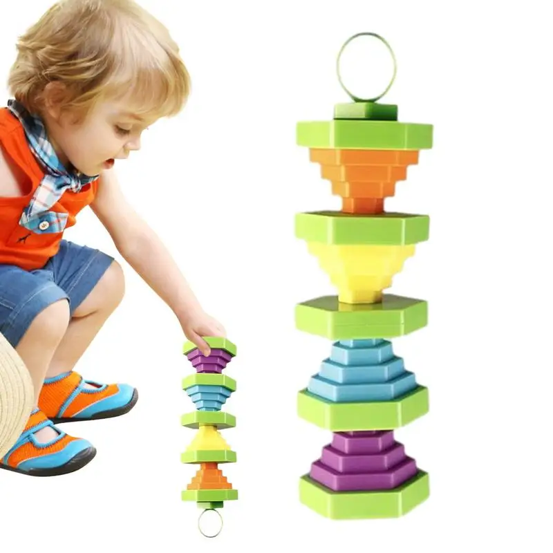 

3D Carrot Tower Stacker Toy Educational Montessori Stackable Fidget Stacking Toy For Interactive Learning Tower Christmas Gift
