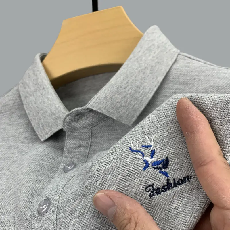 

Men Polo Shirts Luxury Designer Brand 2023 Spring Cotton Embroidery Lapel T-shirts Fashion Business Casual Tshirt Homme Clothes