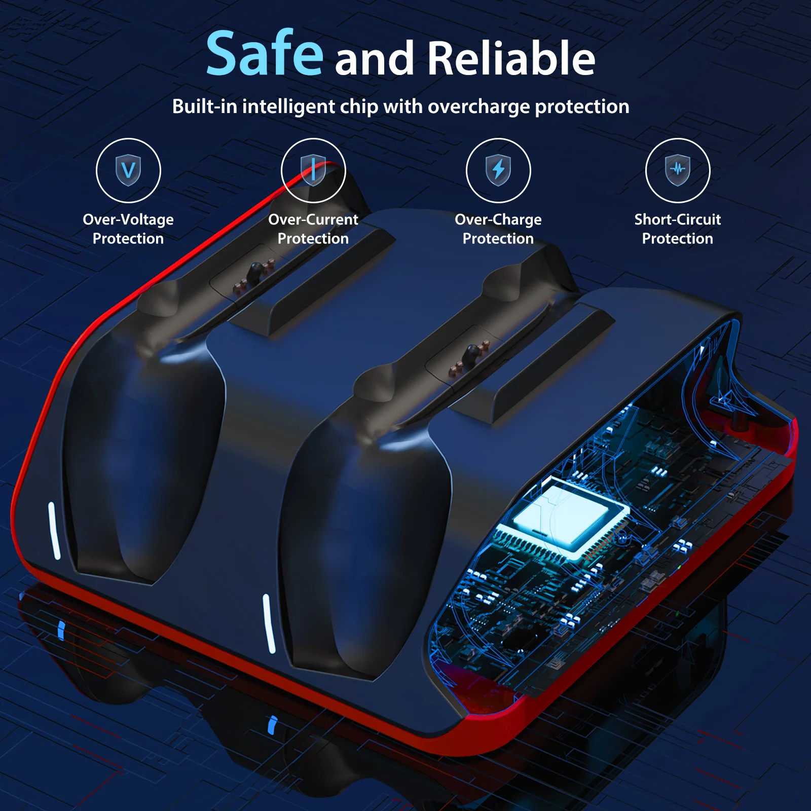 Fast Charging Dock for PS5 Controllers Dual Wireless Gamepad Charger Station PlayStation 5 Charging Stand Accessories