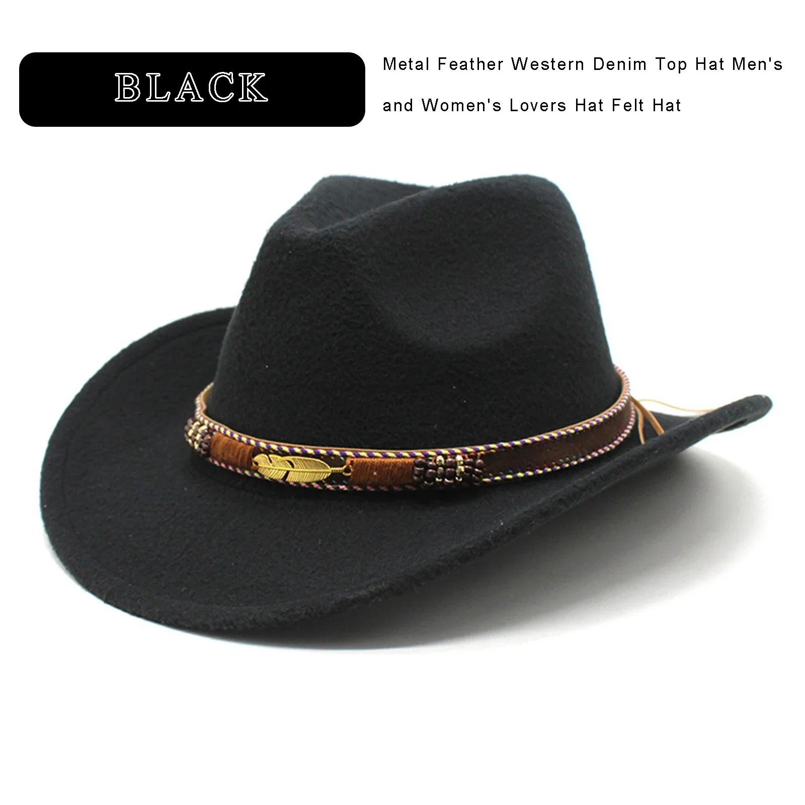 Combhasaki Unisex Wide Brim Floppy Hat Western Hat Wool Felt Bowler Cap Classic Vintage Bowler for Adults cowboy hats,cowgirl hats