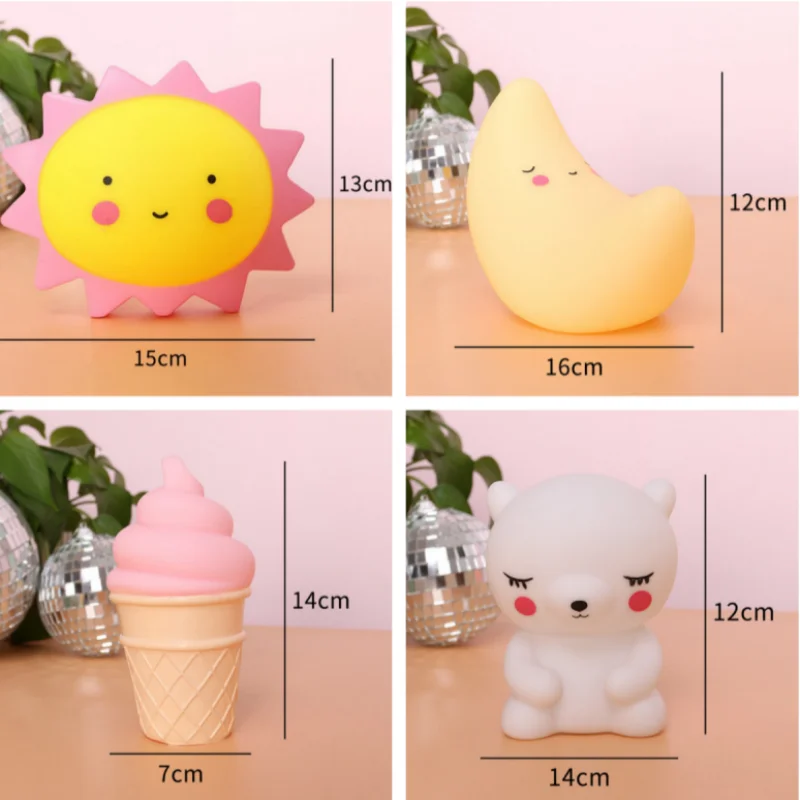 Led 야간 조명 방 장식 침대 별 달 구름 장난감 침실 장식 모델링 빛 어린이 장난감 선물
