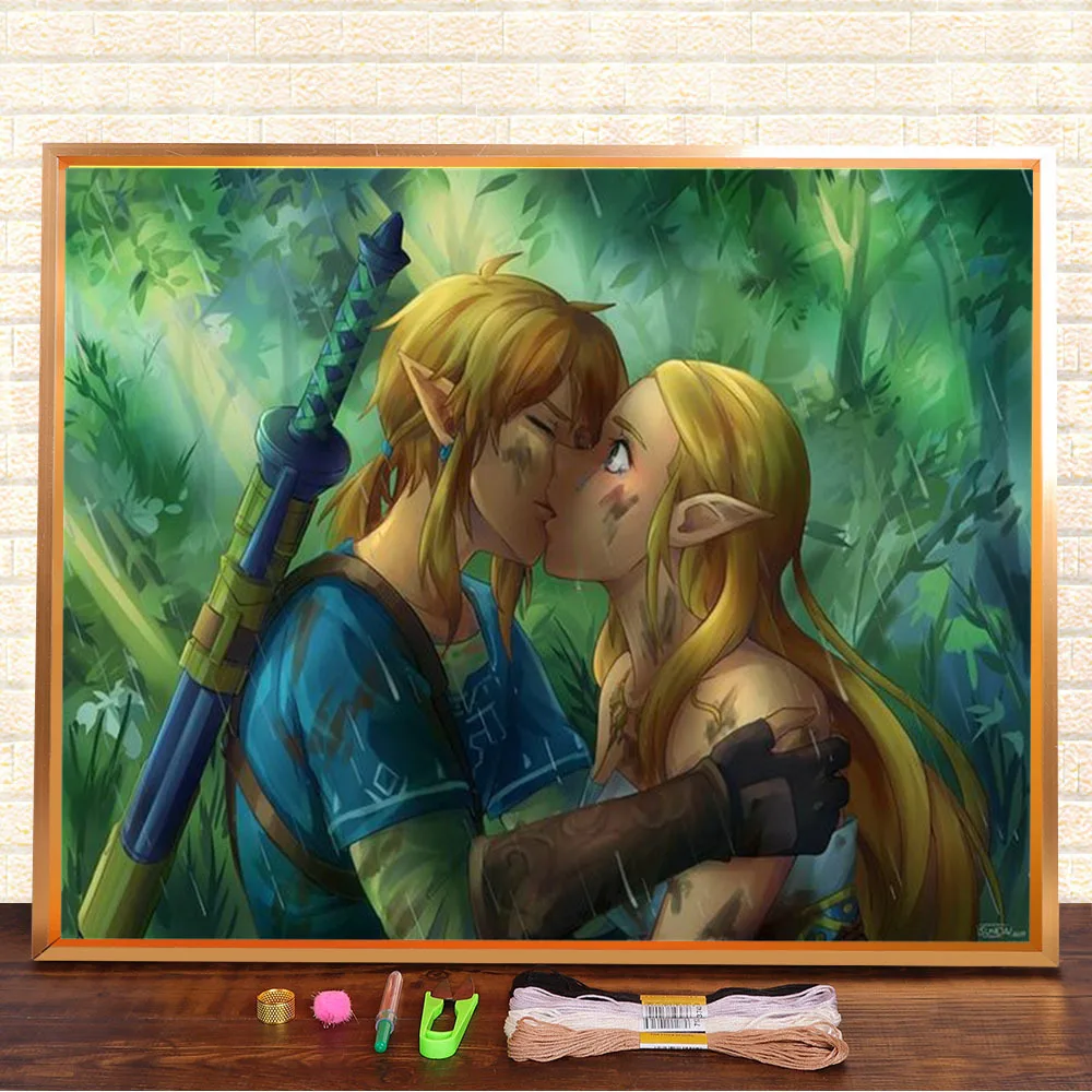 Холст с принтом персонажа игры Zelda 11CT вышивка крестиком DMC нити ручная работа
