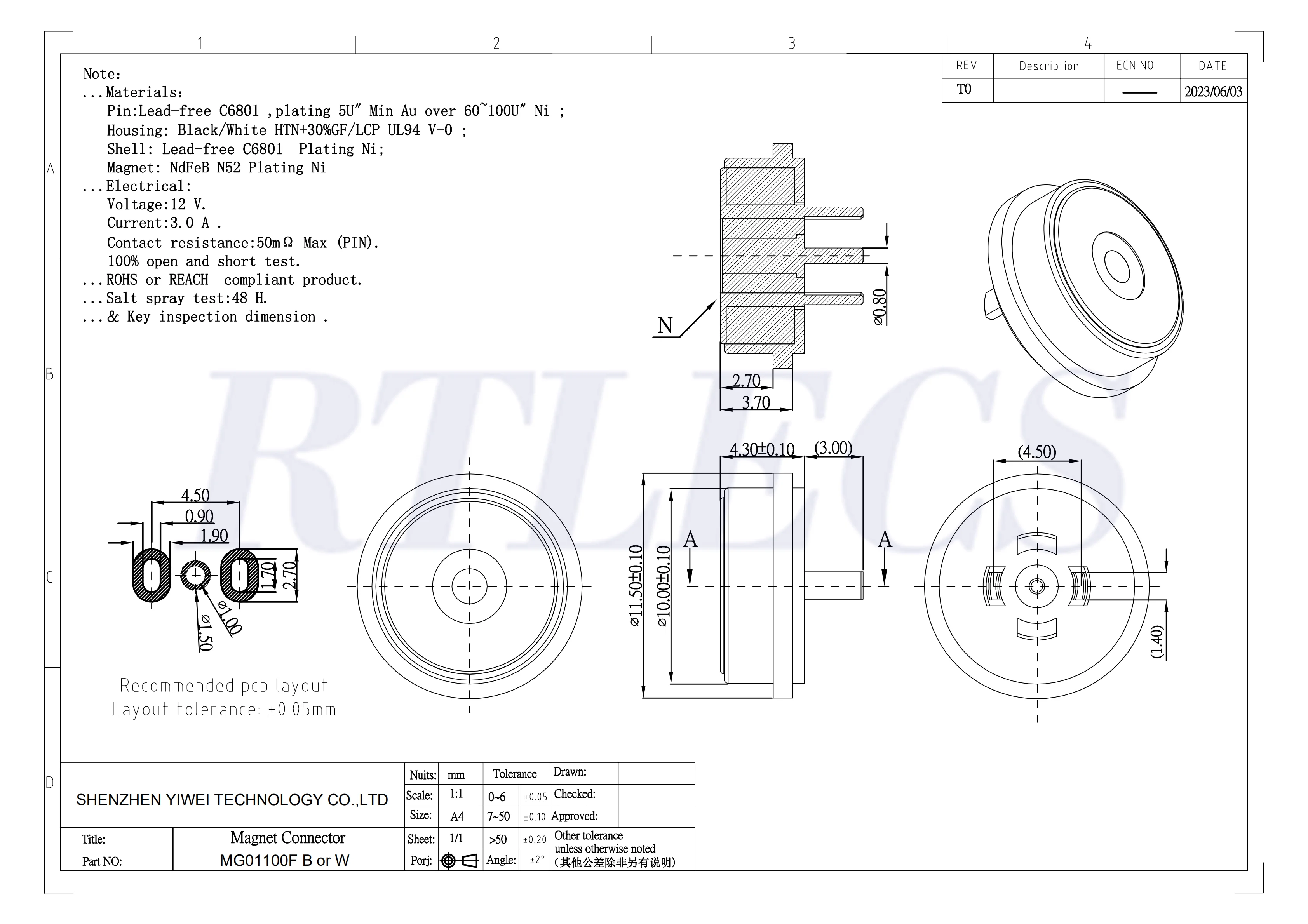 1 Sätze rotierendes magnetisches Ladekabel männlich weiblich Pogo-Pin-Anschlusskabel-Adapter USB A Typ Stromladelösung 3 A – Detail 10