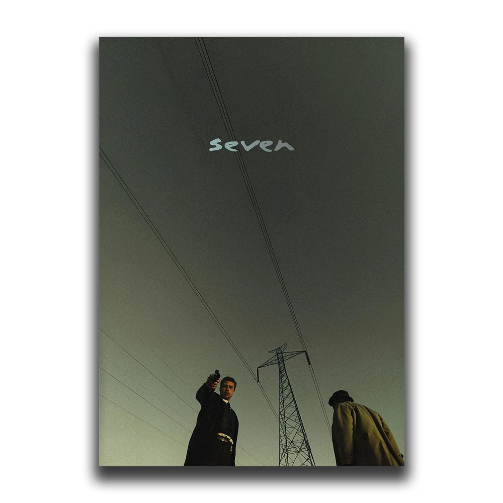 Vintage Black Cinema Art: Se7en Film Canvas Wall Mural