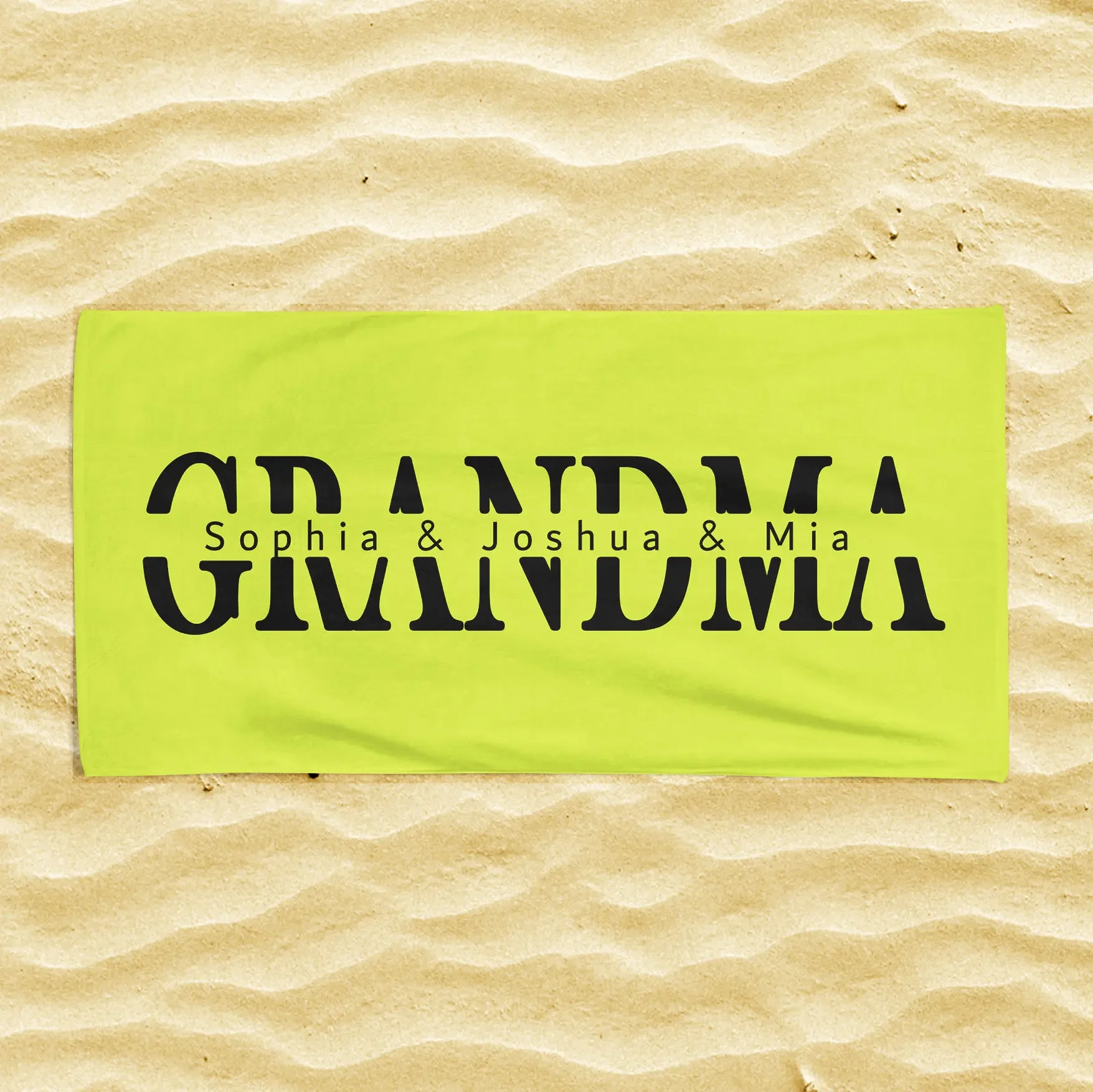 

Give Grandma's Mother's Day Gift Name Microfiber Towel Font Personalized Beach Towel Bath Towel Swimming Pool Name Towel