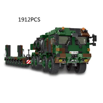체중계 MAN HX81 SLT Mammut 탱크 수송 차량, 현대 군사 모델 빌드 블록, WW2 독일 육군 부대 피규어 브릭 장난감, 1:30