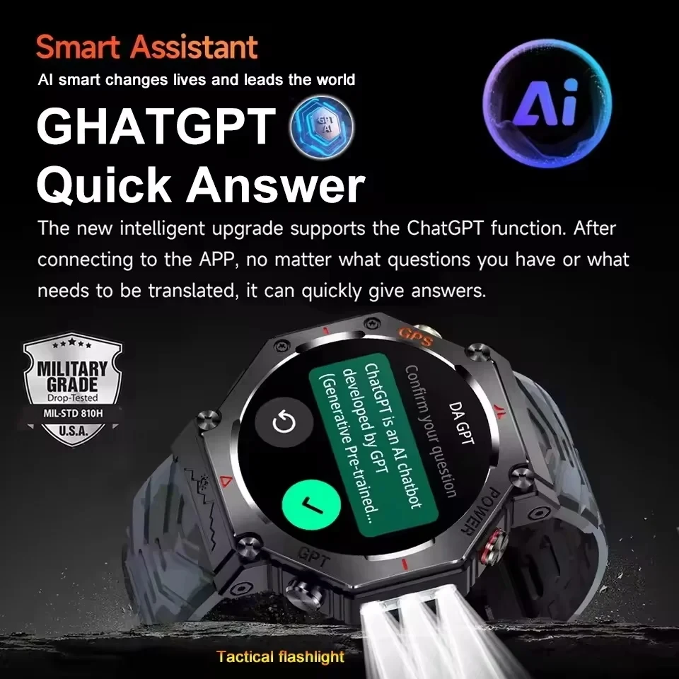 2026 New GPS Map Navigation Smart Watch Men Outdoor Compass 10ATM Waterproof Bluetooth Call AMOLED Screen Sport Track Smartwatch 4