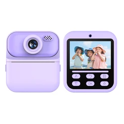 Portable HD Instant Print Camera with 2.4 Display - USB Rechargeable Digital Photo and Video Camera (PURPLE)