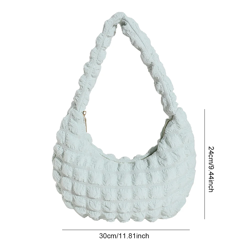 Women's Bag Quilted Top Handle Bag Pleated Bubbles Cloud Shoulder Bag Cute Causal Handbags Purse Hobo Bag Ladies Small Tote Bags