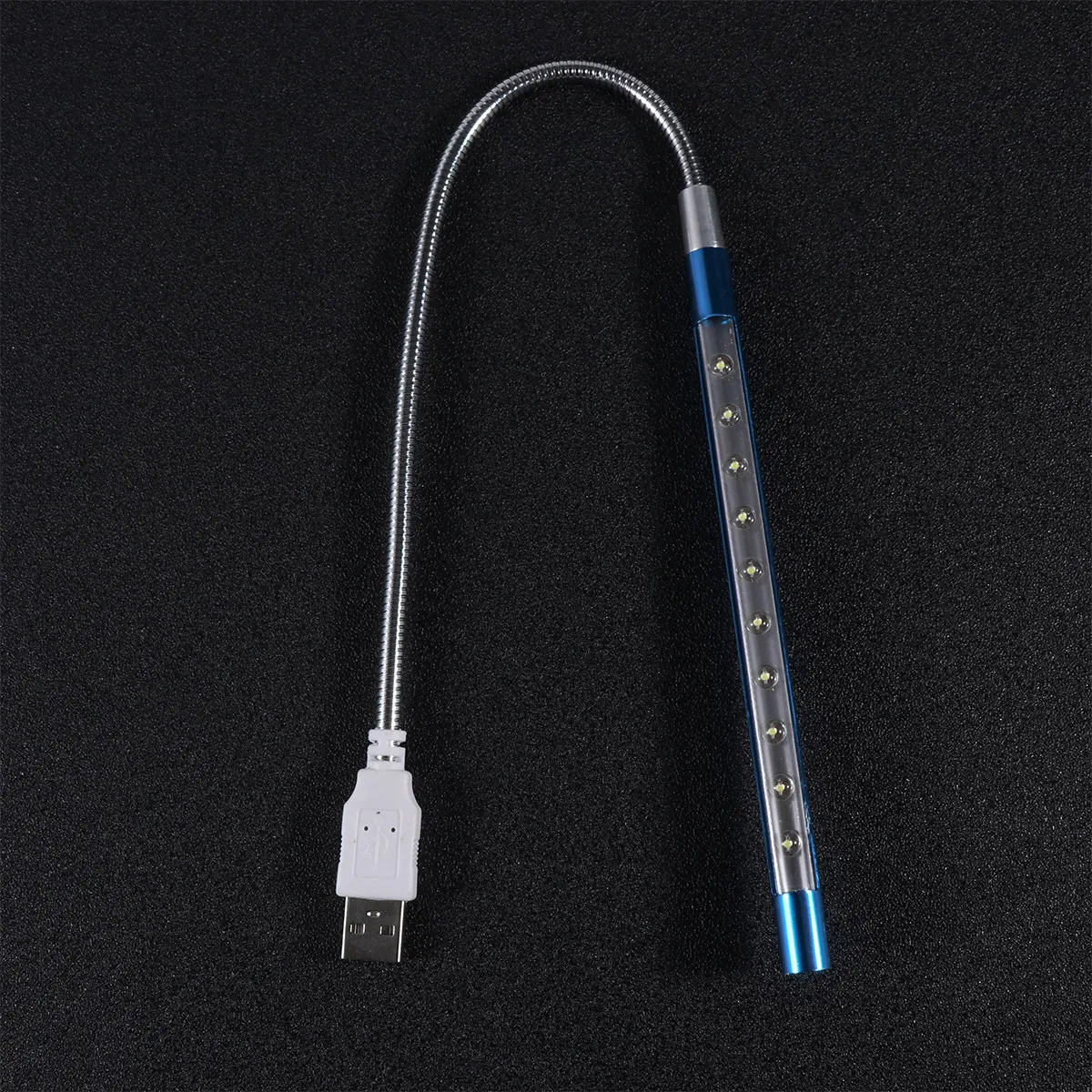 노트북용 키보드 램프 USB 조명 360도 조절 가능한 구부릴 수 있는 목 블루 소형 테이블 조명 기숙사 홈 오피스 게임용