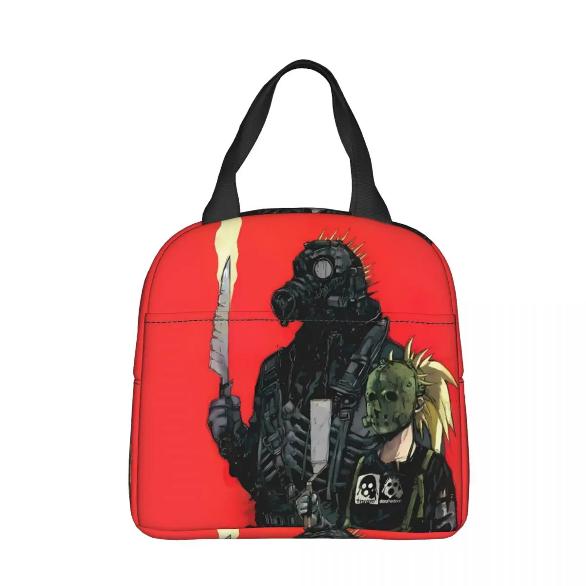 

Red Pattern Cooler Lunch BoxAnime Dorohedoro Mountaineering Thermal Insulation Portable Food Bag
