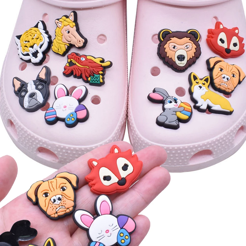 

Hot Sale 1pcs PVC Animal Accessories for Crocs Charms Badge Women Sandals Buckle Kids Pins Shoes Decoration Jeans Party Favors
