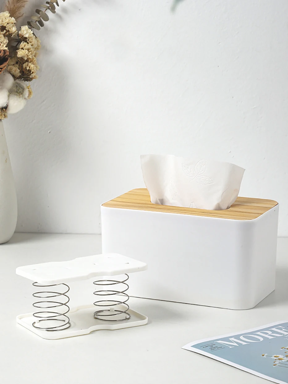 Description Picture 4 of itemTissue Dispenser Spring Support Automatic Lifting Spring Loaded Tissue Holder Easy Pick Up Tissue Container Suit for 90% Box