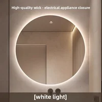 Mirror Round Mirror Wall-mounted Smart Bathroom Mirror LED Touch Screen High Definition Anti-fog Luminous Wall-mounted - Image 5