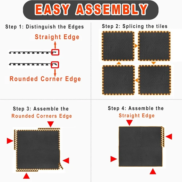 8/16 Pcs Fitness Mat Set EVA Foam Puzzle Floor Mats High Density Interlocking Tiles Suitable for Home Gyms Treadmill Areas 6