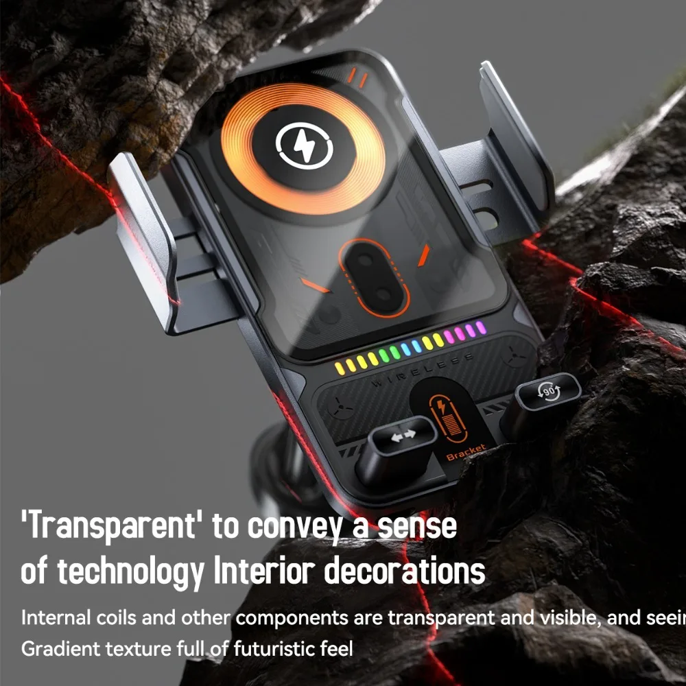 Auto Clamping 15W Wireless Car Charger with Super Fast Charging and Air Vent Phone Holder