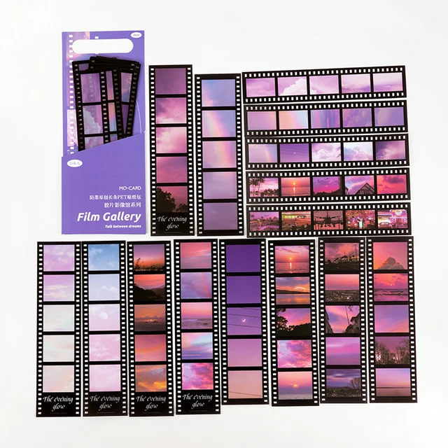 Mr Paper 8 Designs PET White Ink Strip Sticker Pack Film Image Gallery Series Creative Handbook DIY Decorative Sticker E