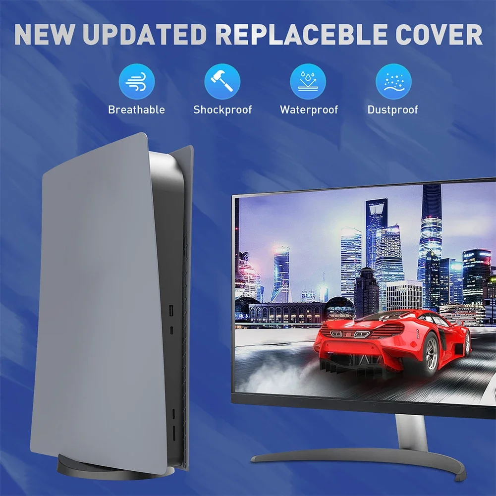 Replacement Faceplate ABS Hard Shell Anti-Scratch Face Plate Console Cover Protective Shell Case for PS5 Disc/Digital Console