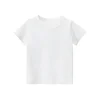 2025 Summer Solid Color Children Cotton T-shirt for Boys Girls White Tops Tees Kids Clothes 2-10Y 1