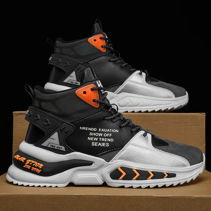 

Autumn Winter High Brand Shoes Trainers for Men Platform Outdoor Mens Waterproof Sneakers Big Size 45 High Top Sneakers Casual